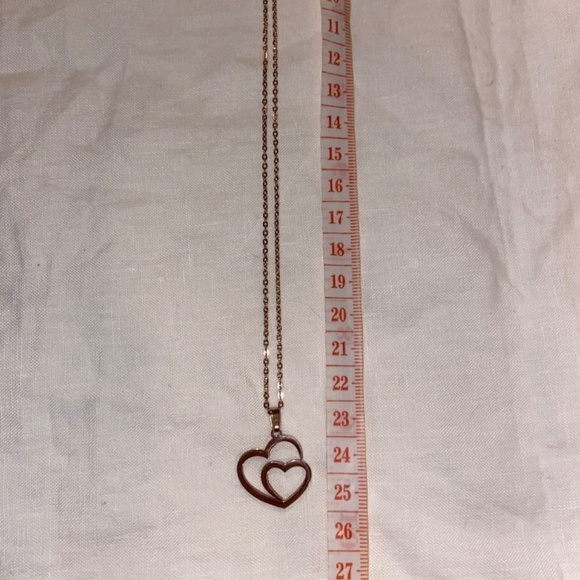 Women’s rose gold Stainless steel necklace double Hearts pendant - Picture 5 of 9